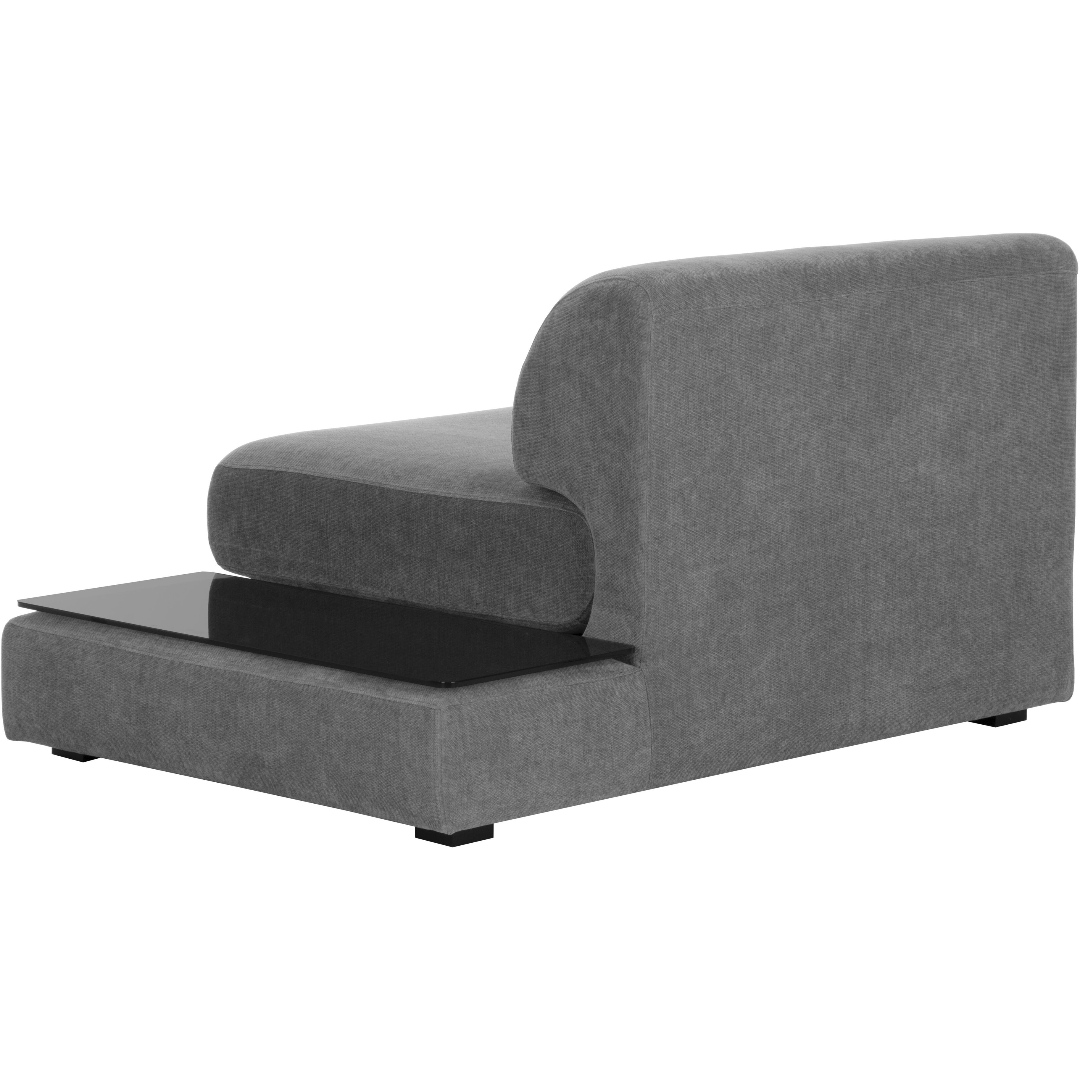 Harmony Danny Dark Grey Modular Armless Chair, Right Shelf